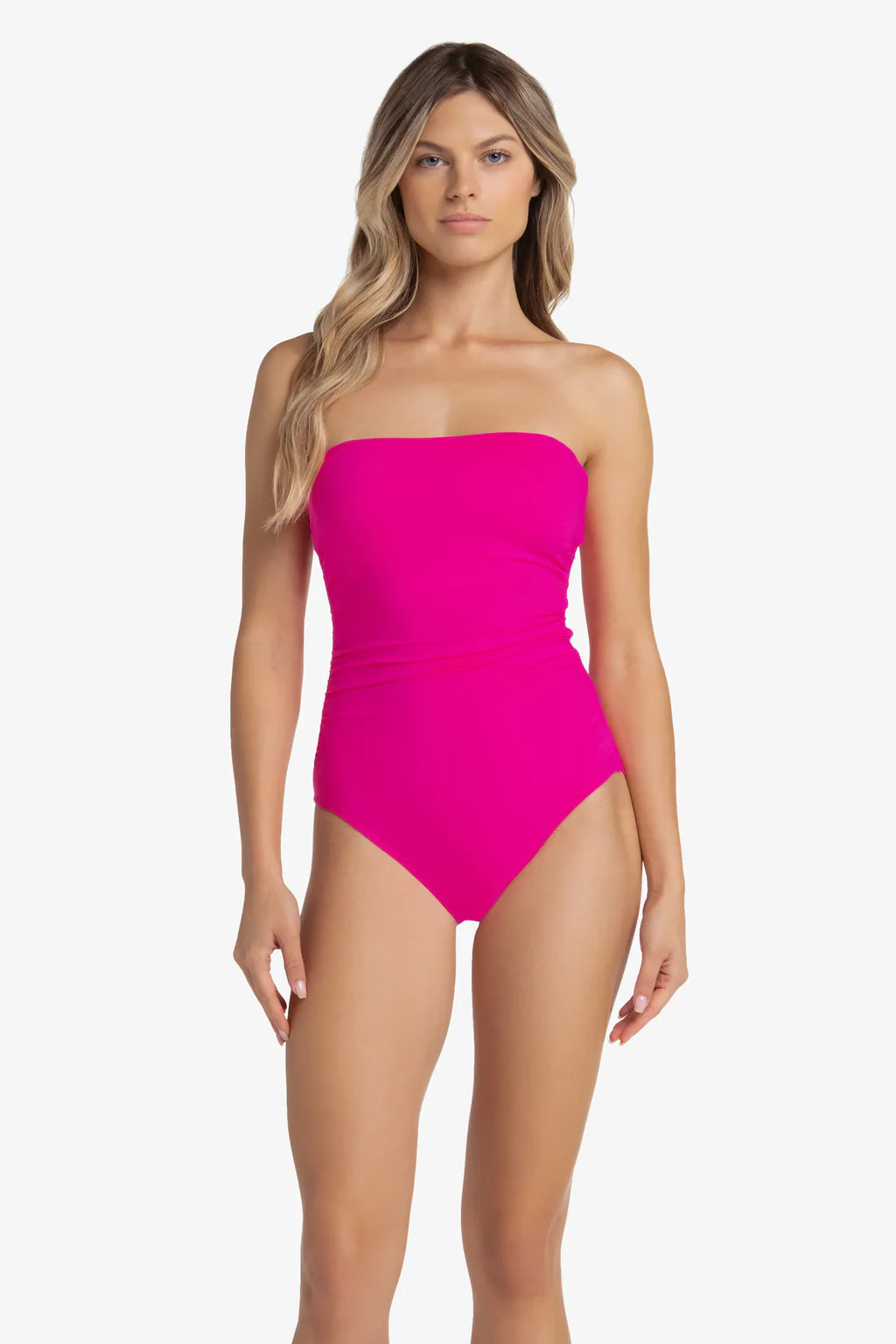 Classic Bandeau One-Piece  |  Textured Lotus Pink | Helen Jon