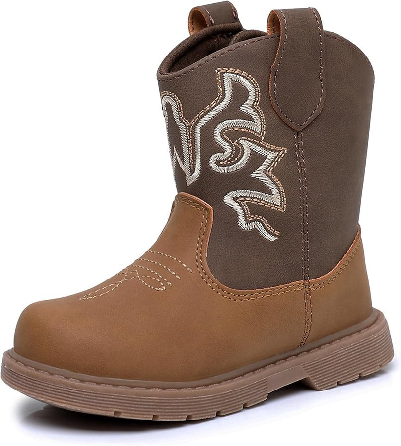 Ahannie Toddler Cowboy Boots for Boys & Girls \u2013 Baby Round Toe Western Boots with Hook & Loo... | Amazon (US)