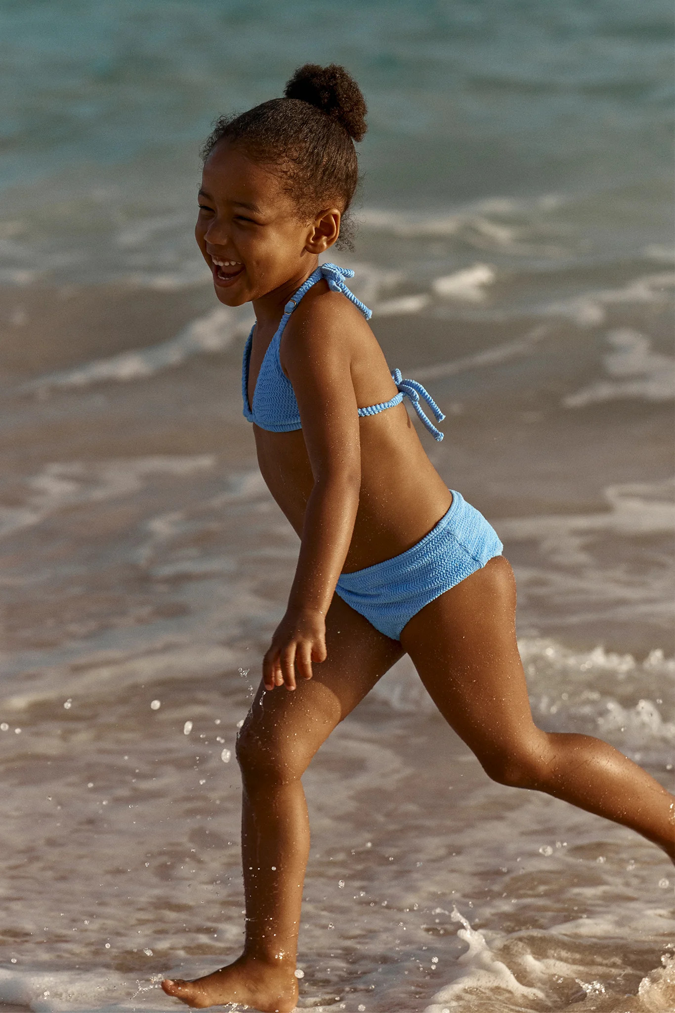 Palma Top & Seychelles Bottom Set - Azure Crinkle | Monday Swimwear