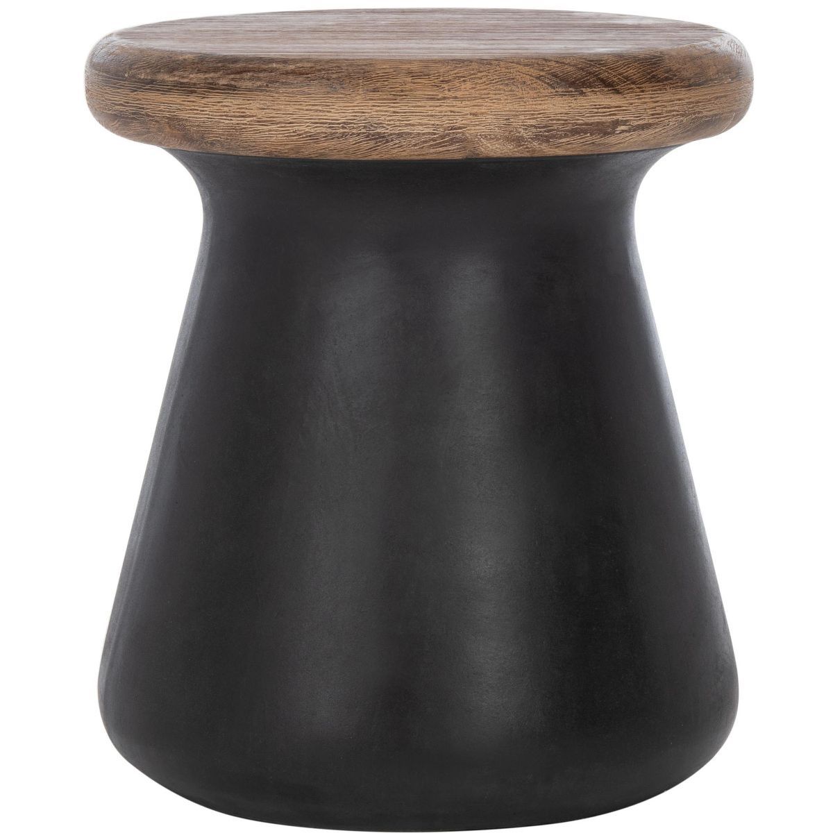 Button Indoor/Outdoor Modern Concrete Round Accent Table - Black - Safavieh. | Target