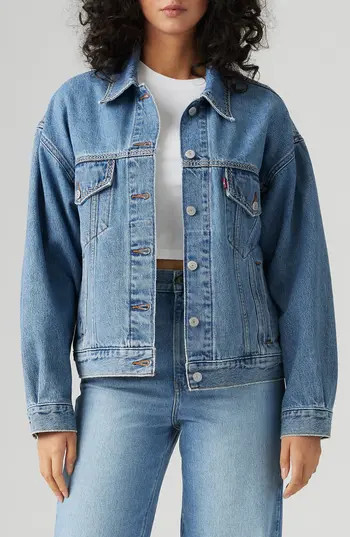 Levi's® '90s Stitch Detail Denim Trucker Jacket in Switch Stitch Trucker at Nordstrom Rack, Size X-Small | Nordstrom Rack
