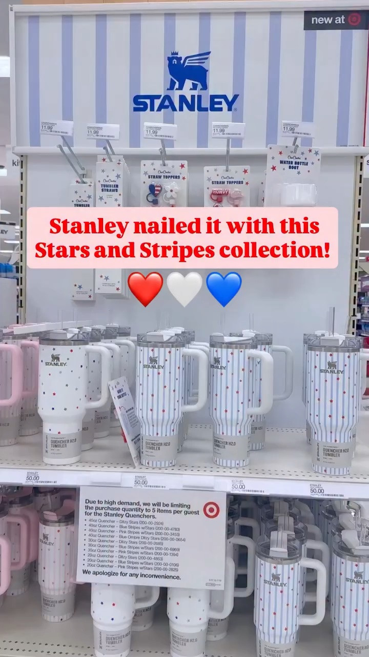 Seriously so obsessed with this Stars and Stripes collection from @stanley1913_brand exclusively at @target ❤️💙

I snagged one that I will be using this Memorial Day weekend through Labor Day! 

#patrioticstyle #redwhiteblue #americana #targetfinds #patrioticoutfit