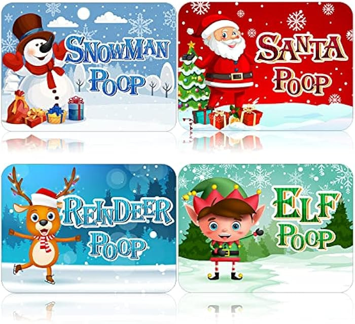 Set of 4 Novelty Christmas Mint Tins Gift Character Poop Mint Tins Candy Mint Tins Candy Metal Bo... | Amazon (US)