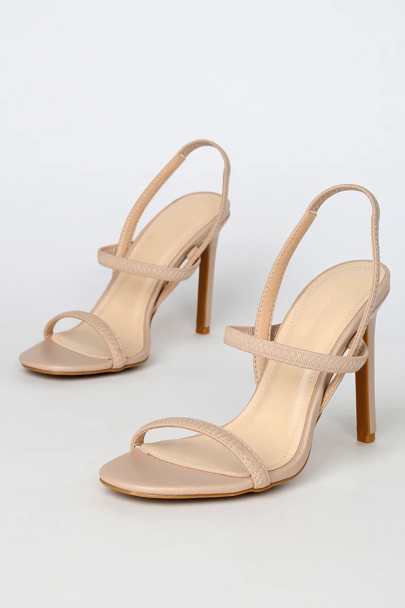 Babie Light Nude Strappy High Heel Sandals | Lulus (US)
