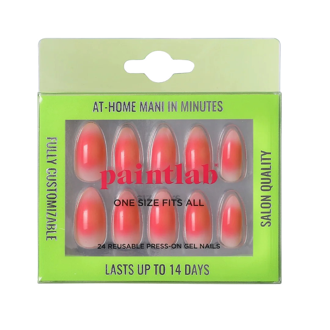 PaintLab Reusable Press-on Gel Nails Kit, Almond Shape, Aura 999 Pink, 30 Count - Walmart.com | Walmart (US)
