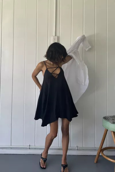 UO Claudia Lace-Up Mini Dress | Urban Outfitters (US and RoW)