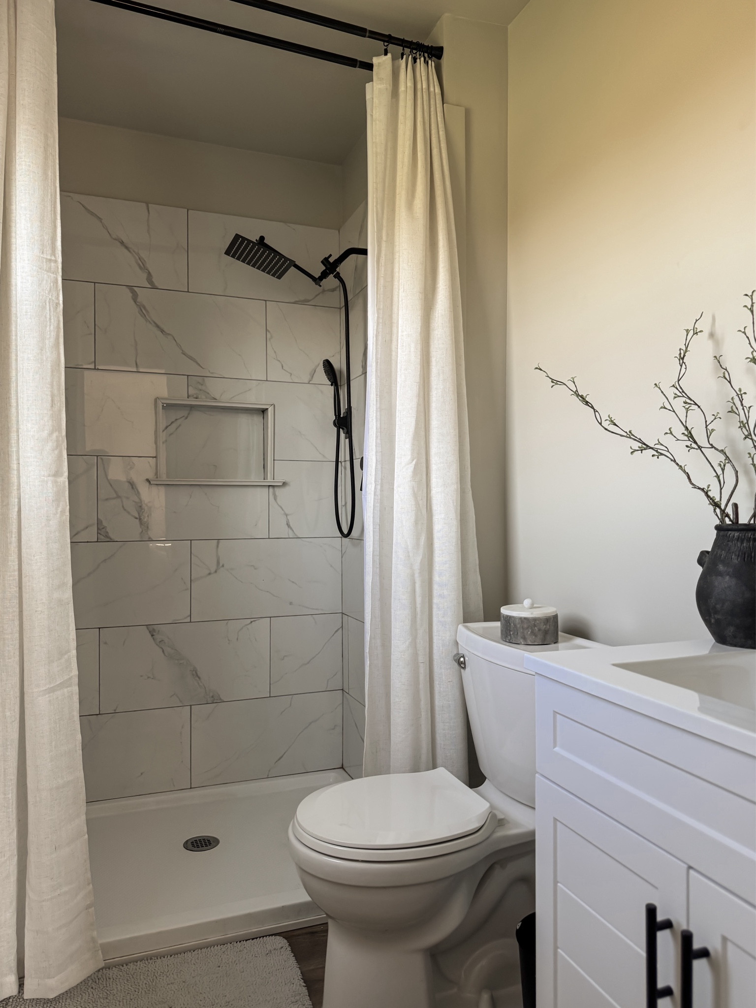 Bathroom Update! Organic modern style, an easy way to take a small bathroom and make it appear luxurious!

#LTKStyleTip #LTKHome