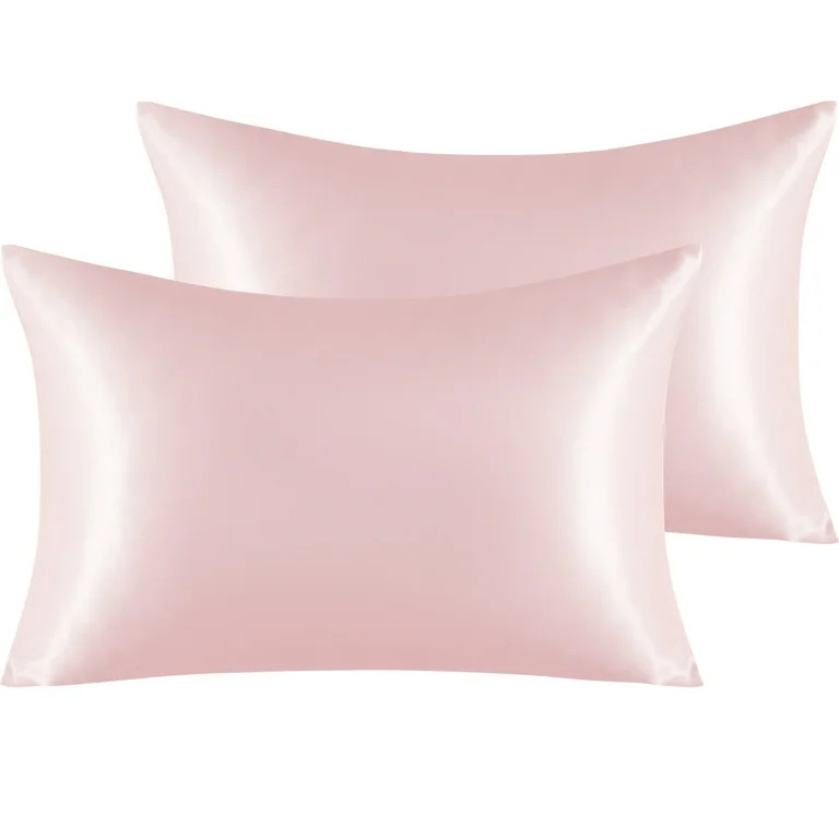 Ntbay 2 Pack Silky Satin Standard Pillowcases for Hair and Skin, Luxury and Soft Pillow Cases wit... | Walmart (US)