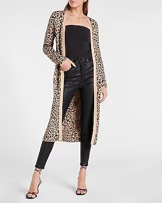 Leopard Print Duster Cardigan | Express