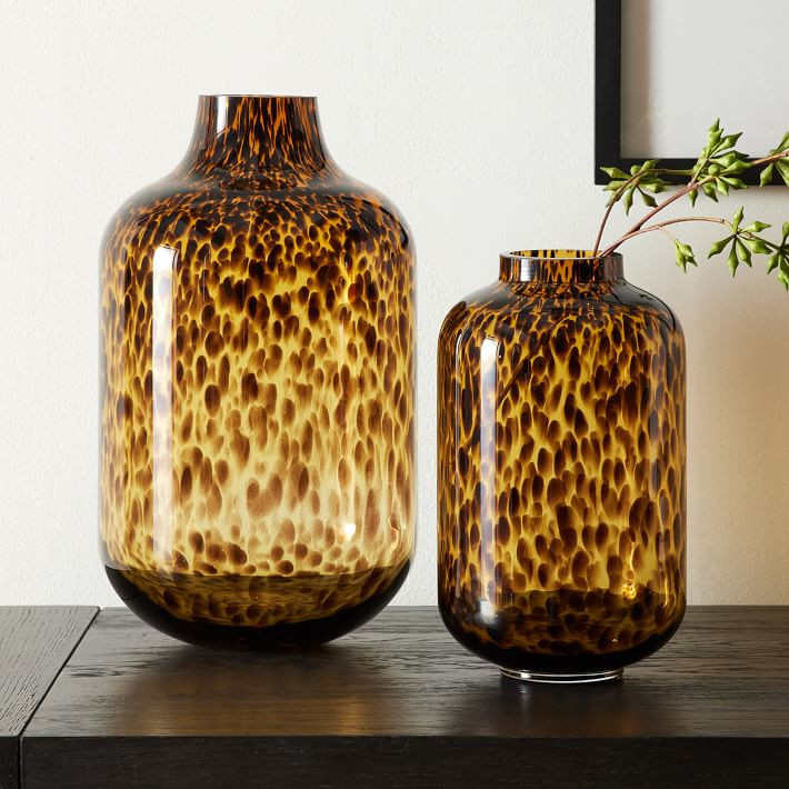 Mari Glass Vases - Tortoise | West Elm (US)