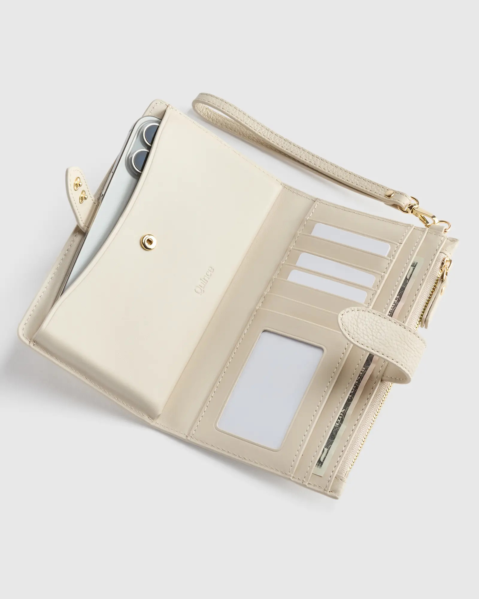 Italian Leather Phone Bi-Fold Wristlet | Quince