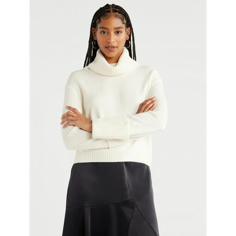 Scoop Women’s Chunky Turtleneck Sweater, Sizes XS-XXL | Walmart (US)