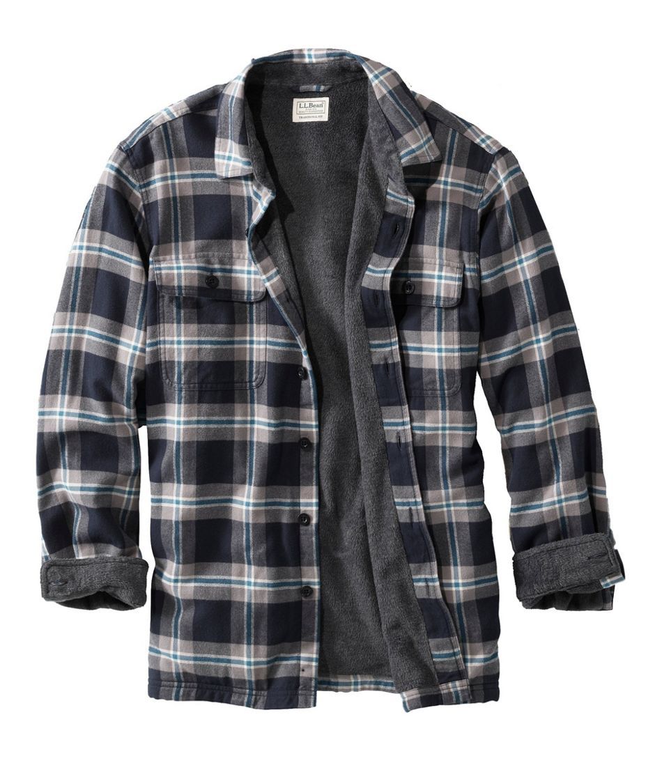 Men's Fleece-Lined Flannel Shirt, Traditional Fit | L.L. Bean