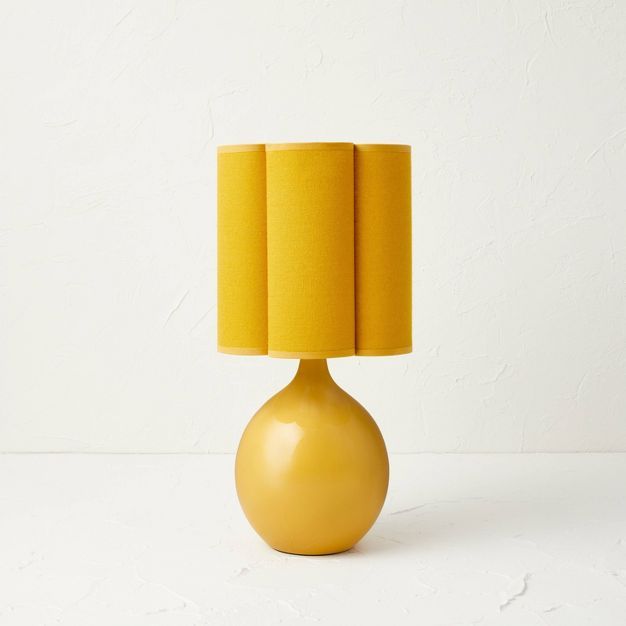 Ceramic Table Lamp with Elongated Shade Yellow (Includes LED Light Bulb) - Opalhouse&#8482; desig... | Target