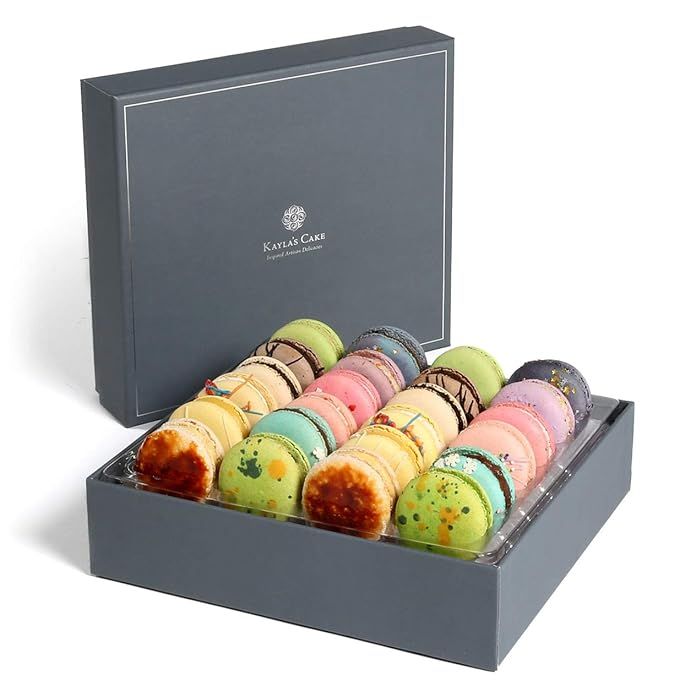 Kayla's Cake Premium French Macarons Cookies Gift Baskets Gourmet Chocolate Box Desserts Birthday... | Amazon (US)