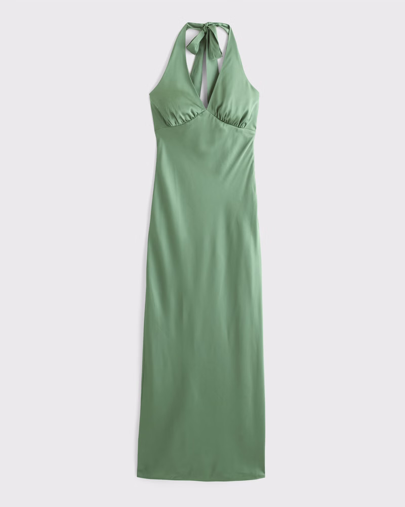 The A&F Julia Slip Halter Maxi Dress | Abercrombie & Fitch (US)