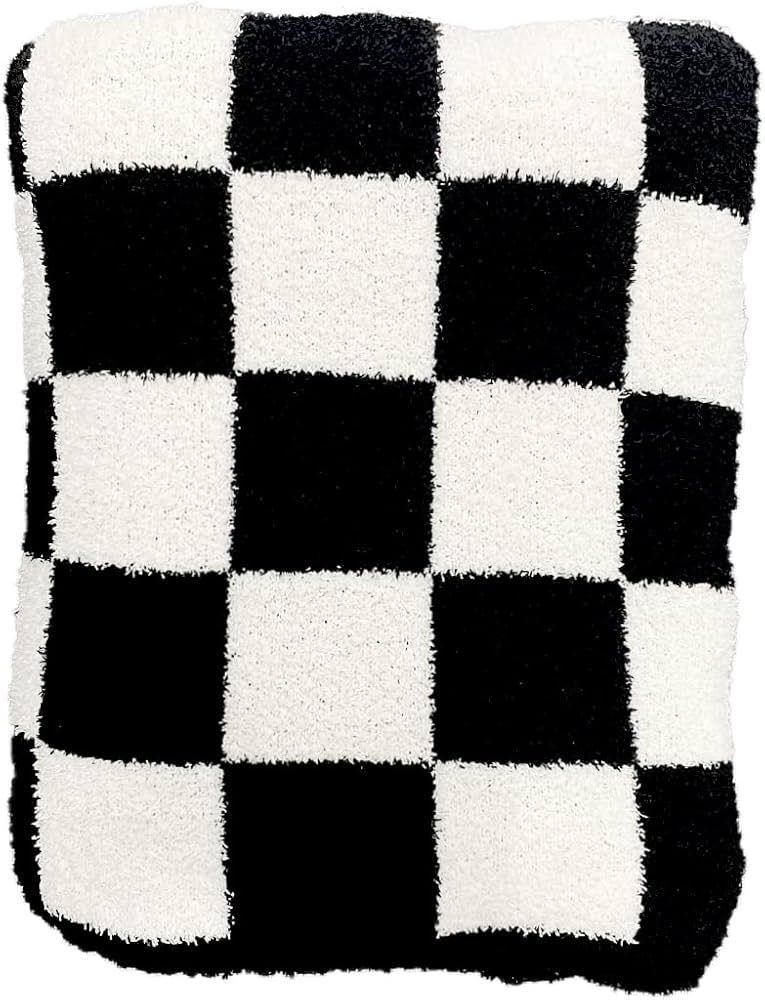 Checkered Throw Blanket Super Soft Luxurious Warm Blanket for Couch Reversible Blanket for Bed Sofa  | Amazon (US)