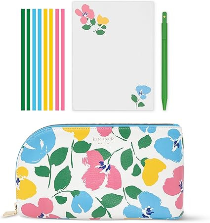 kate spade new york Desk Essentials Vegan Leather Pouch Set with Pen, Notepad, and Highlighter Ta... | Amazon (US)