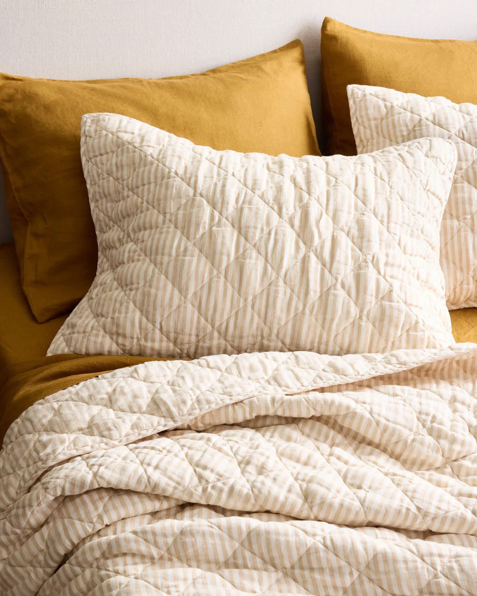 European Linen Stripe Quilt | Quince