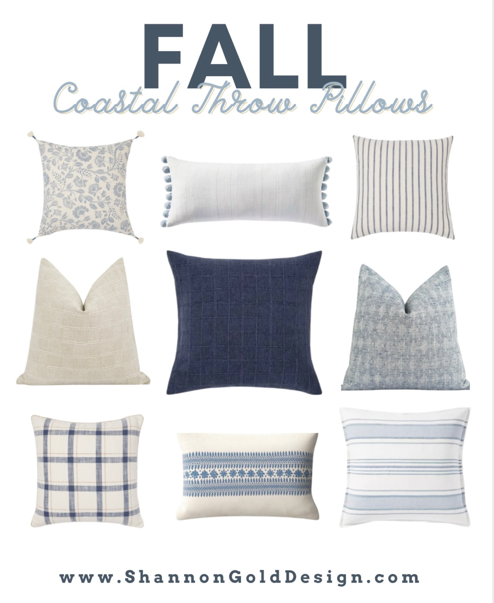 Fall coastal throw pillows. 

#LTKhome #LTKFind #LTKSeasonal