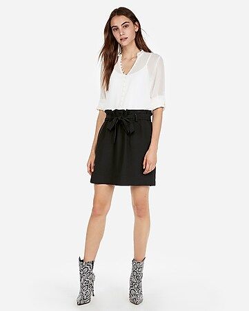 High Waisted Sash-tie Waist Mini Skirt | Express