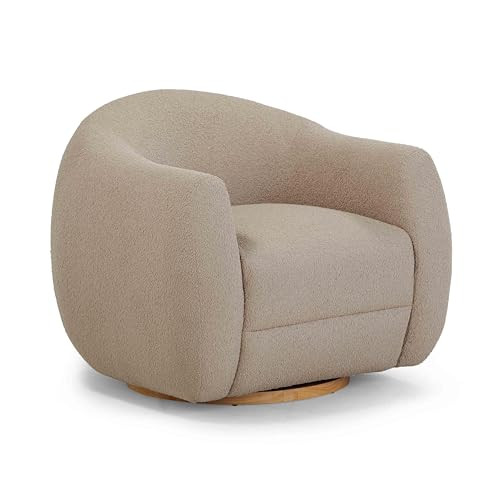 Tov Furniture Judy Light Brown Boucle Swivel Chair | Amazon (US)