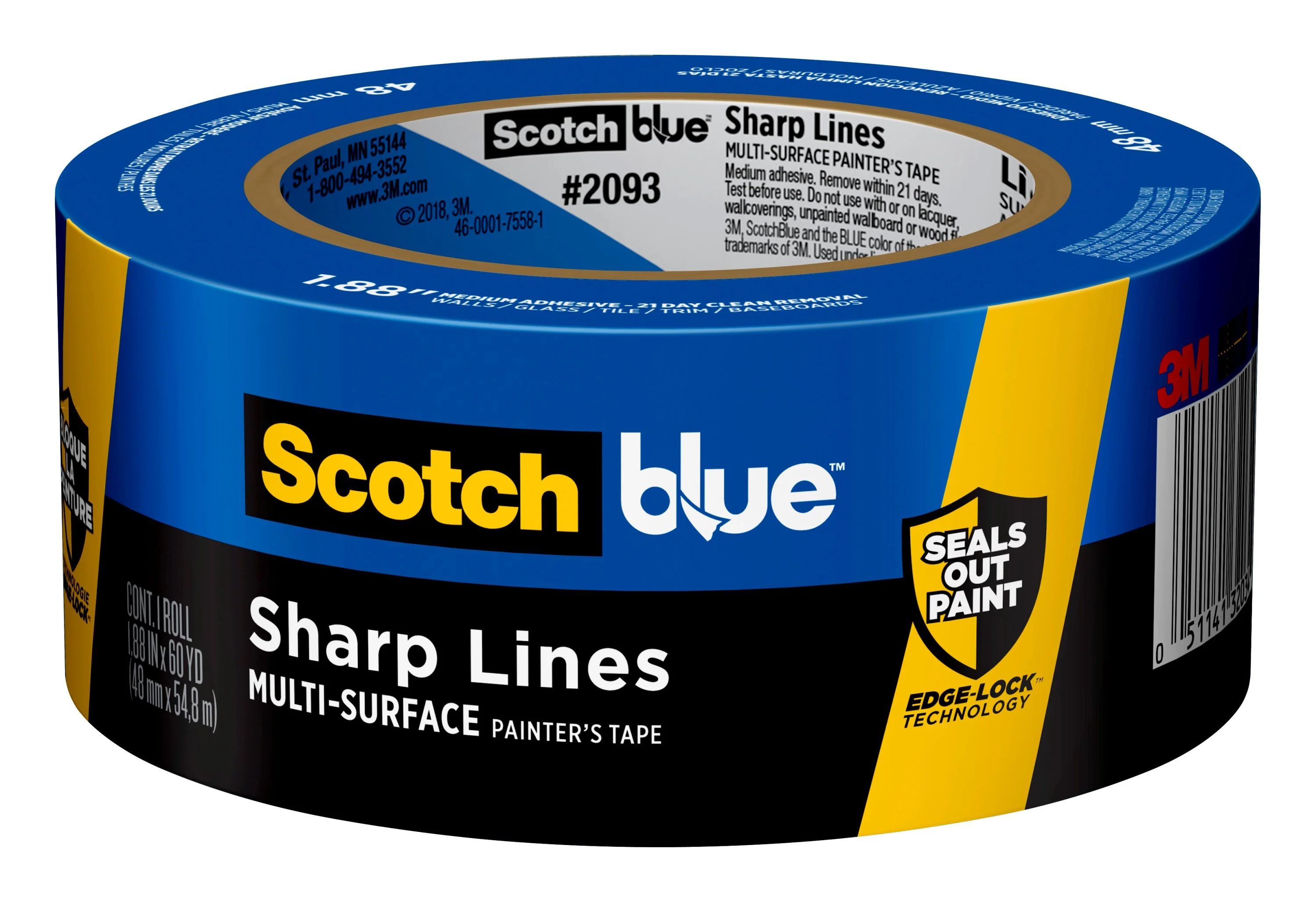 ScotchBlue Sharp Lines Painter's Tape, Blue, 1.88 in x 60 yd, 1 Roll | Walmart (US)