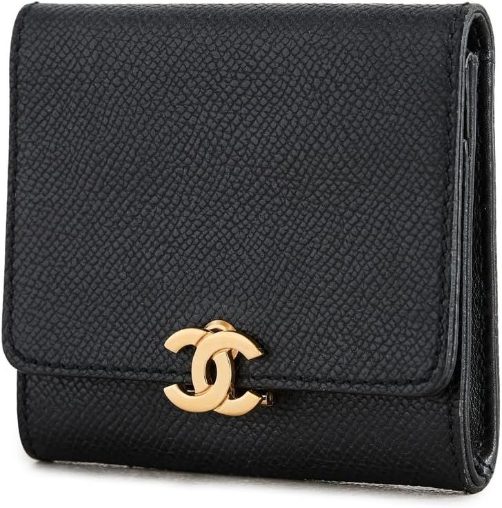 WHAT GOES AROUND COMES AROUND Women's Pre-Loved Chanel Black Caviar Compact Wallet, Black, One Si... | Amazon (US)