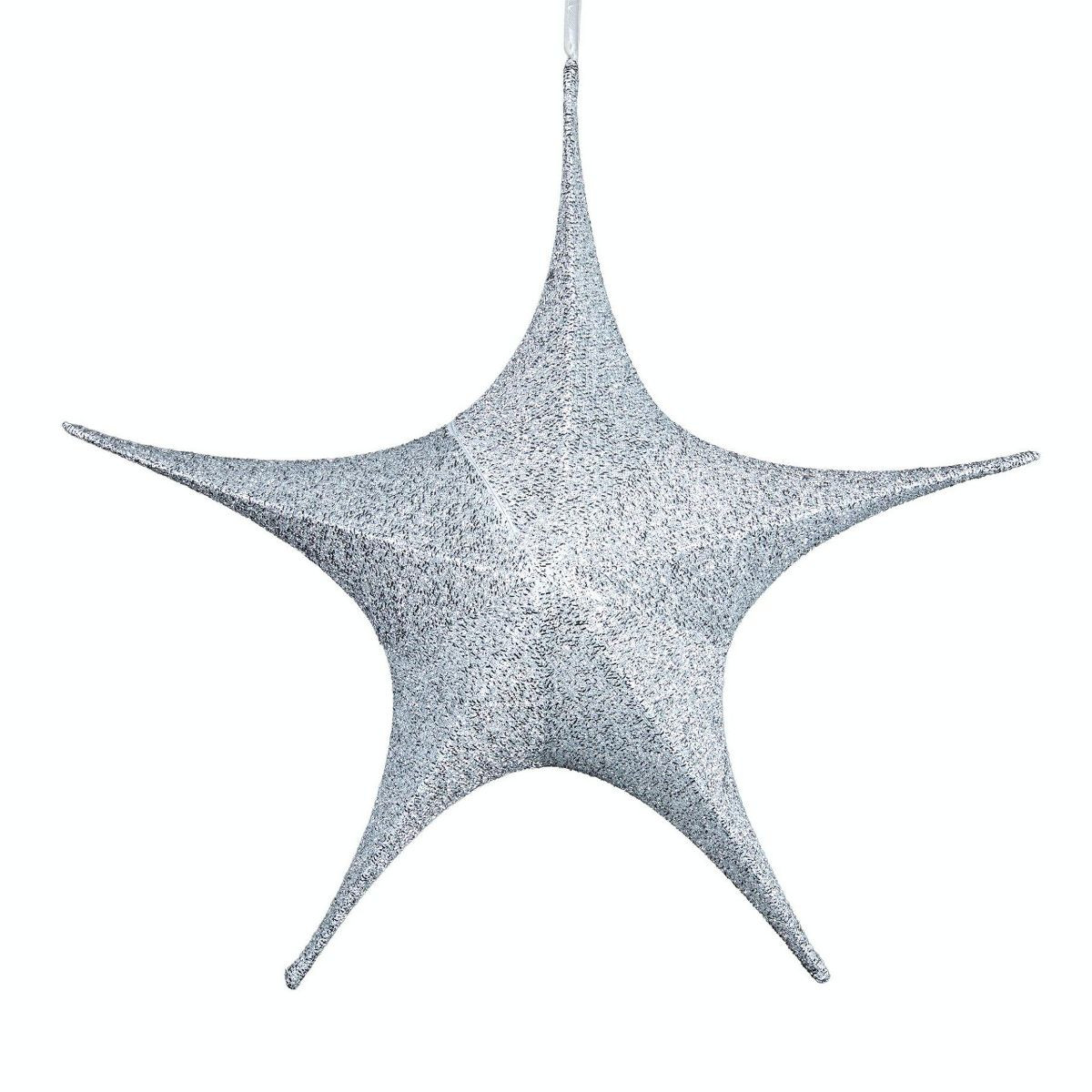 Novelty Lights Hanging Ornament, 60" Fold\u2011Flat Silver Glitter Mesh 3D Folding Star, Lightwei... | Target