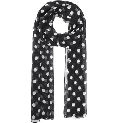 INSPIRE CHIC Women's 1950s Polka Dots Chiffon Retro Lightweight Soft Sheer Long Scarves for All Season 1Pc Black-White Dots 180x70cm/70.9x27.6" | Target