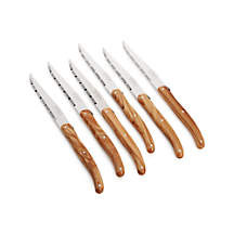 Laguiole Olivewood Steak Knives, Set of 6 + Reviews | Crate & Barrel | Crate & Barrel