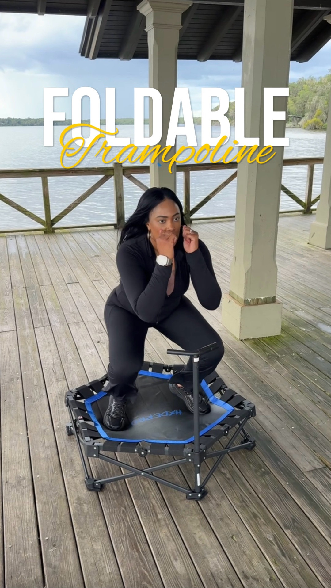 Foldable portable trampoline for exercise and fitness 💪🏾