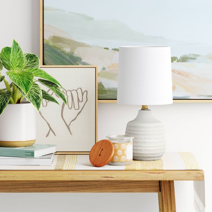Textural Ceramic Mini Jar Shaped Table Lamp - Threshold™ | Target