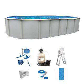 Huntington 15 ft. x 31 ft. Oval 54 in. Deep Above Ground Hard Sided Standard Pool Package | The Home Depot