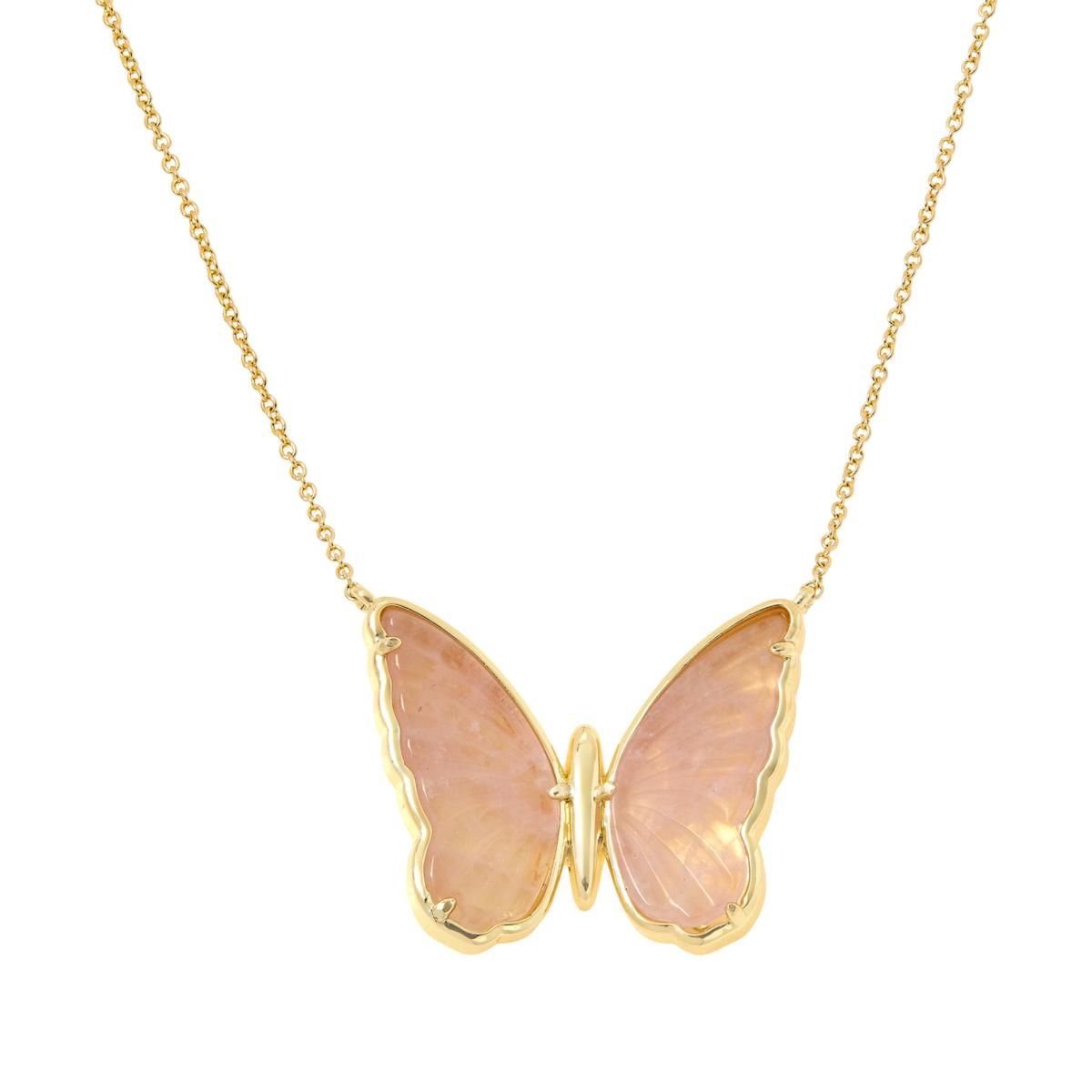Connie Craig Carroll Jewelry Greta Gemstone Butterfly Drop Necklace - 20537034 | HSN | HSN