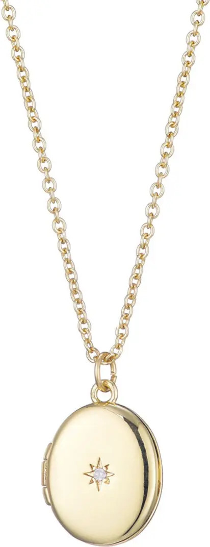 Cubic Zirconia Oval Locket Pendant Necklace | Nordstrom Rack