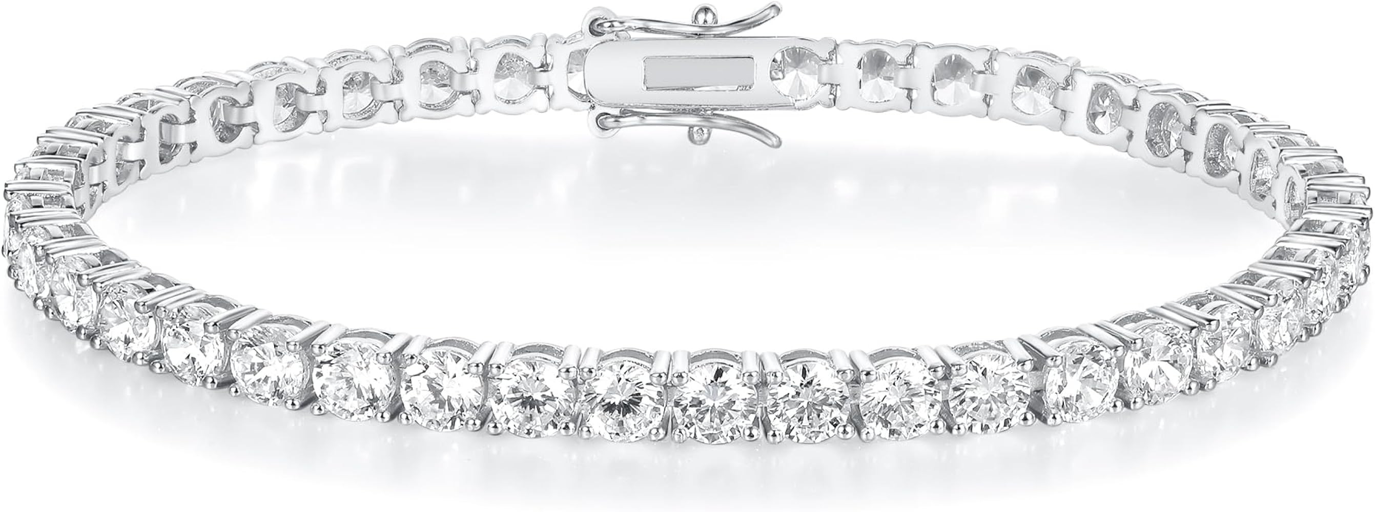 Gemsme 18K White/Yellow Gold Plated 3.0 Cubic Zirconia Classic Tennis Bracelet for Women and Men ... | Amazon (US)