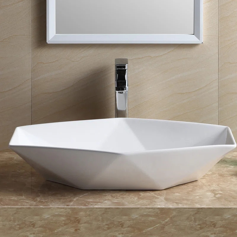 MV2416TE Fine Fixtures Modern 16.31'' White Vitreous China Specialty Vessel Bathroom Sink | Wayfair North America