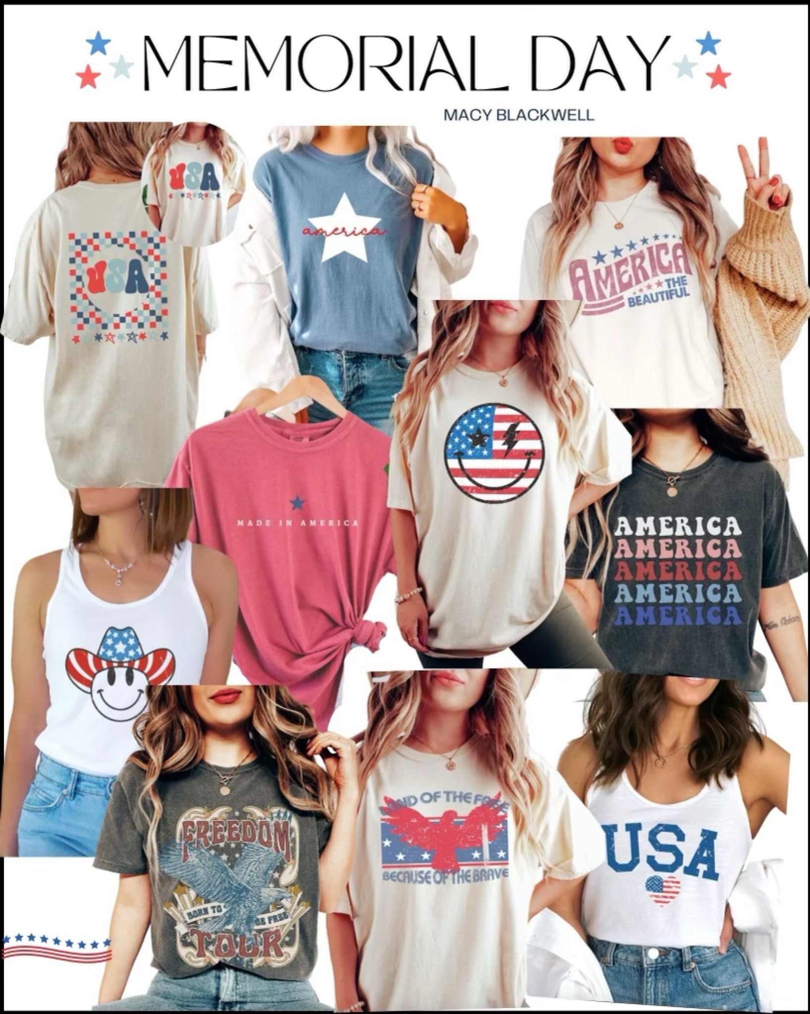 Memorial Day graphic tees. Stars and Stripes. Patriotic. America. USA  

#LTKSeasonal #LTKstyletip #LTKunder50