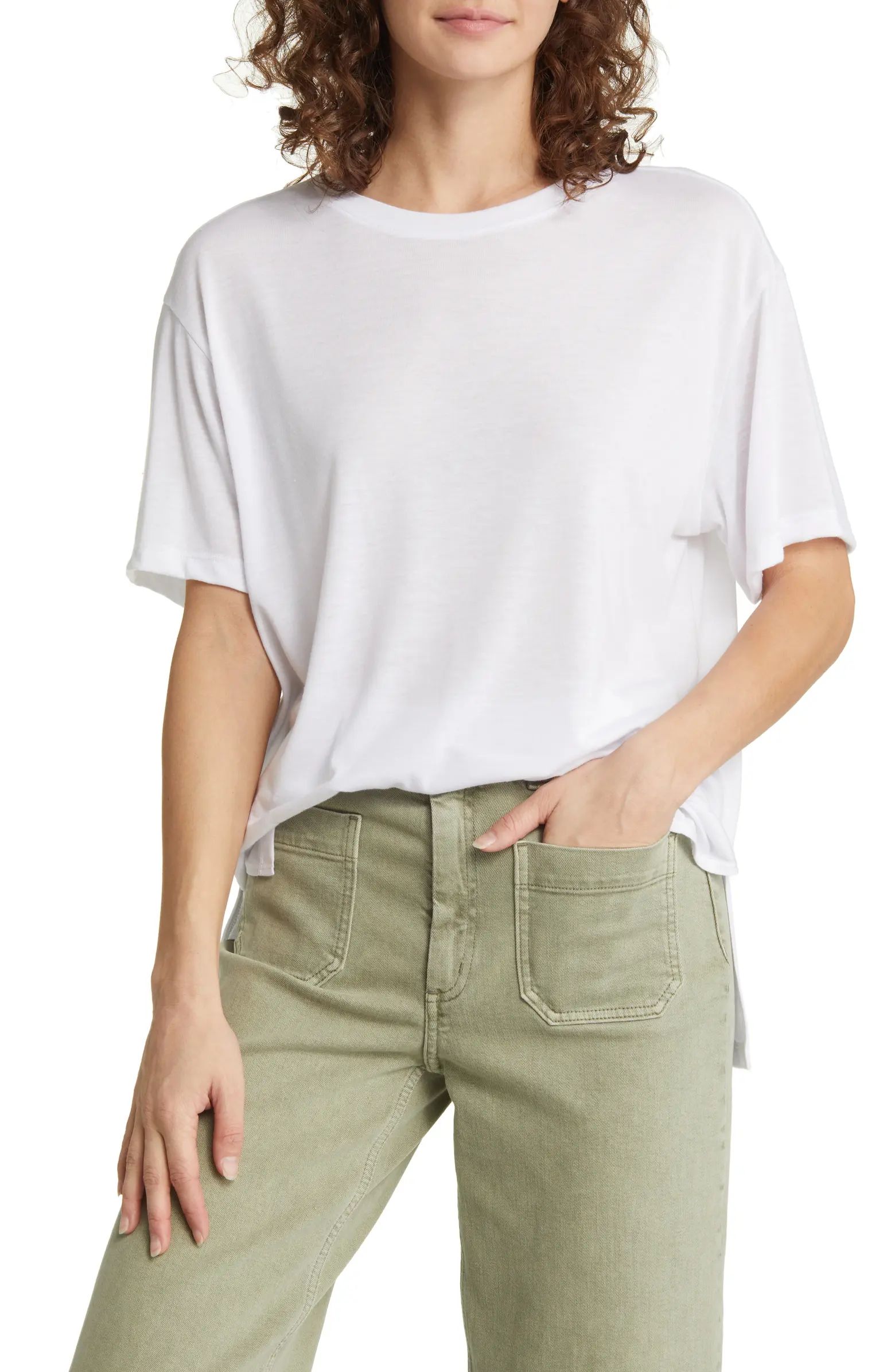 Oversize Split Hem T-Shirt | Nordstrom
