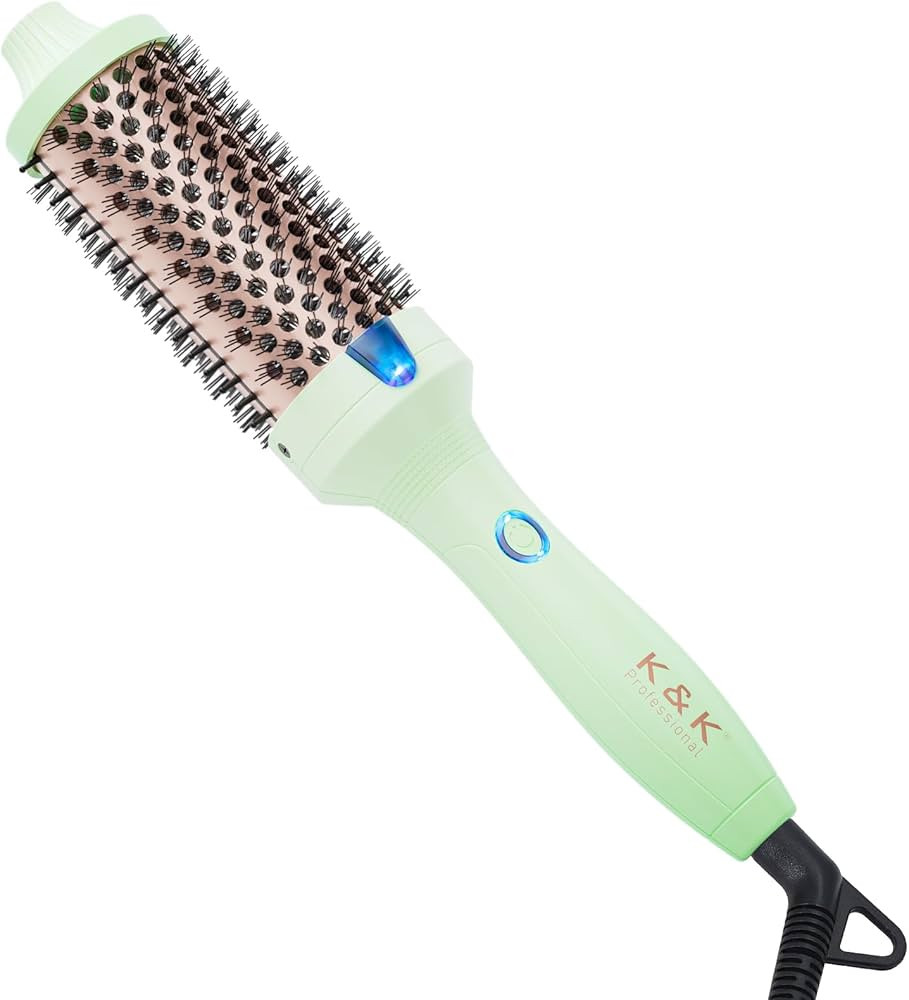 K&K 1.77 Inch Curling Iron Brush Ceramic Double MCH Heated Hair Curling Comb Tourmaline Ionic Hai... | Amazon (US)