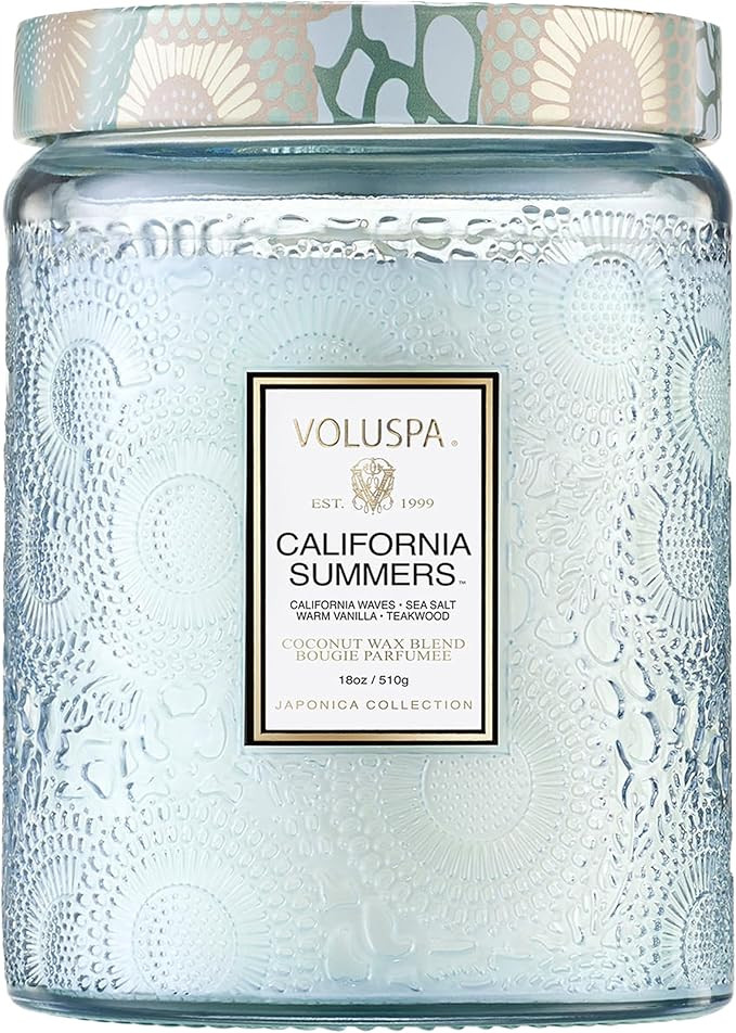 Voluspa California Summers Candle Jar, 18 oz, Coconut Wax Blend, Large Scented Candles for Home, ... | Amazon (US)