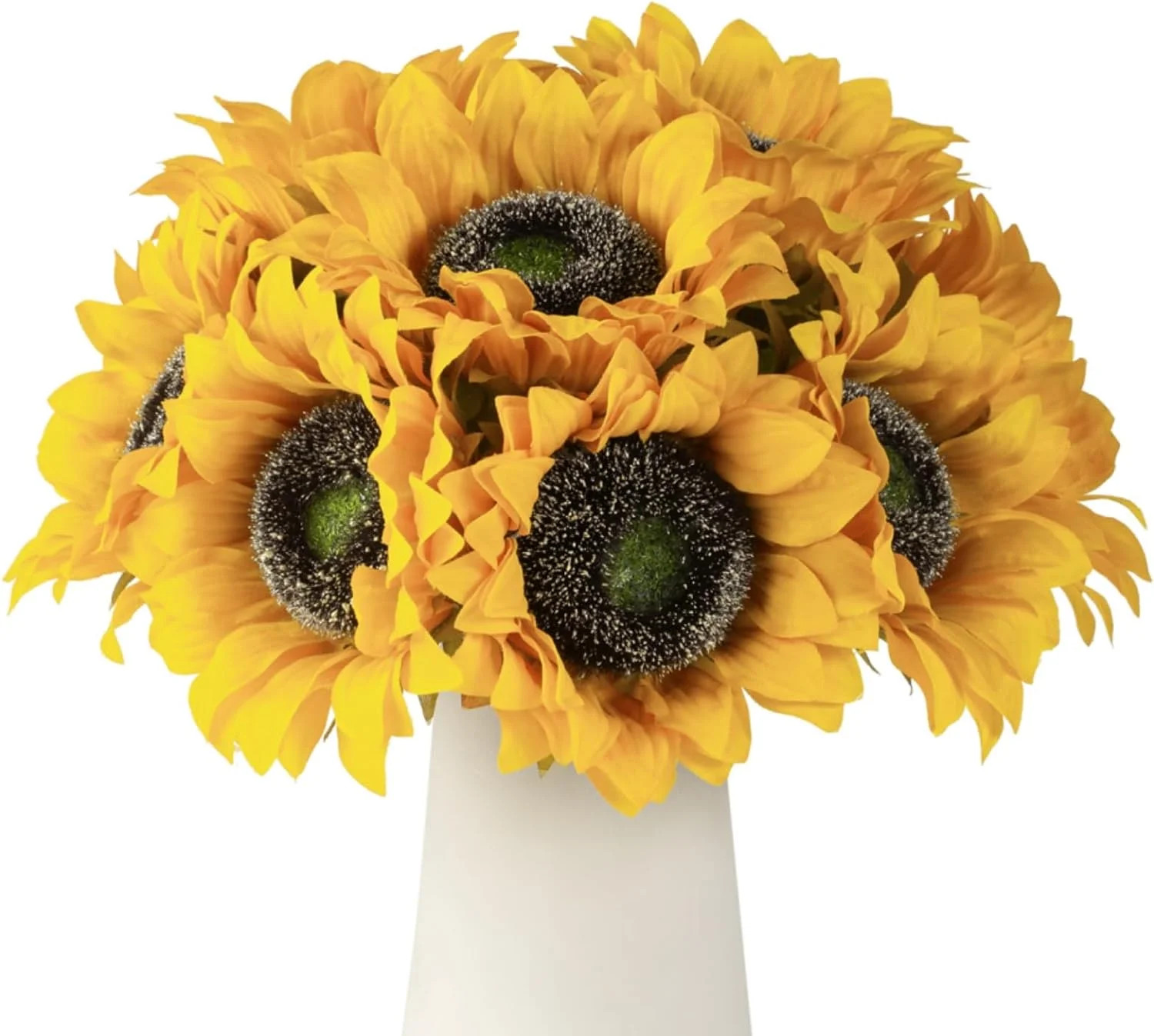 5PCS Artificial Sunflowers, Fake Silk Sunflower with Stem, Vintage Fall Sunflower Decorations for... | Walmart (US)