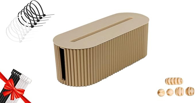 Cable Management Box Large by Desk York - Cord Organizer Box to Hide Power Strips - Surge Protect... | Amazon (US)