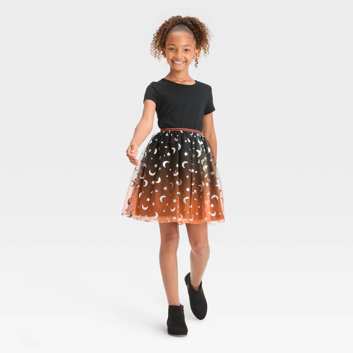 Girls' Short Sleeve Halloween Dress - Cat & Jack™ Black | Target