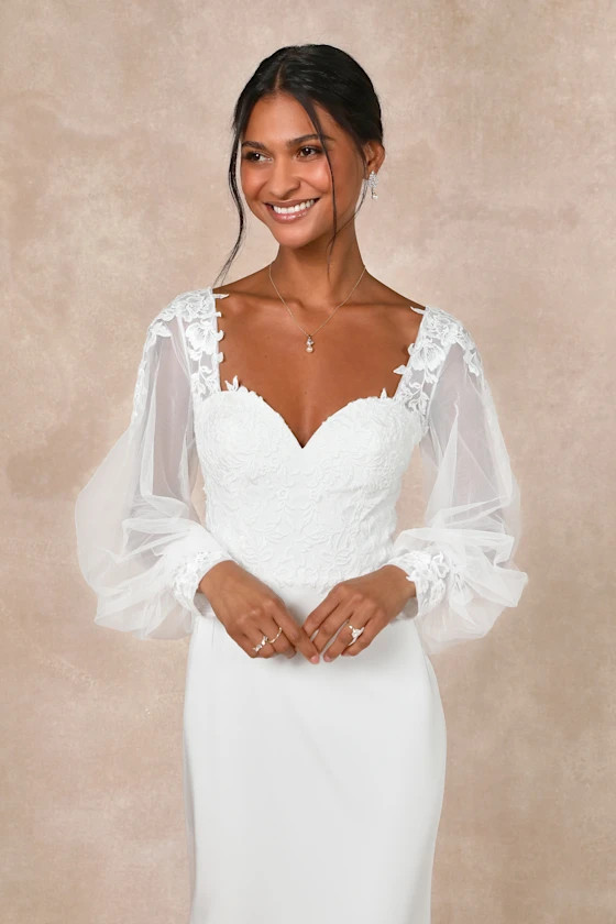 Timeless Adoration White Embroidered Bishop Sleeve Maxi Dress | Lulus