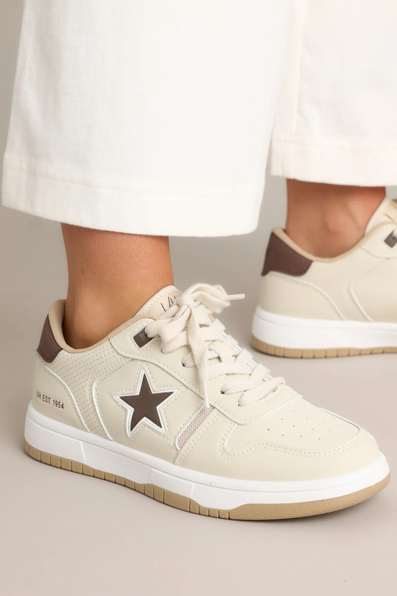 Vintage Havana Fresh Nude Chocolate Sneakers | Red Dress