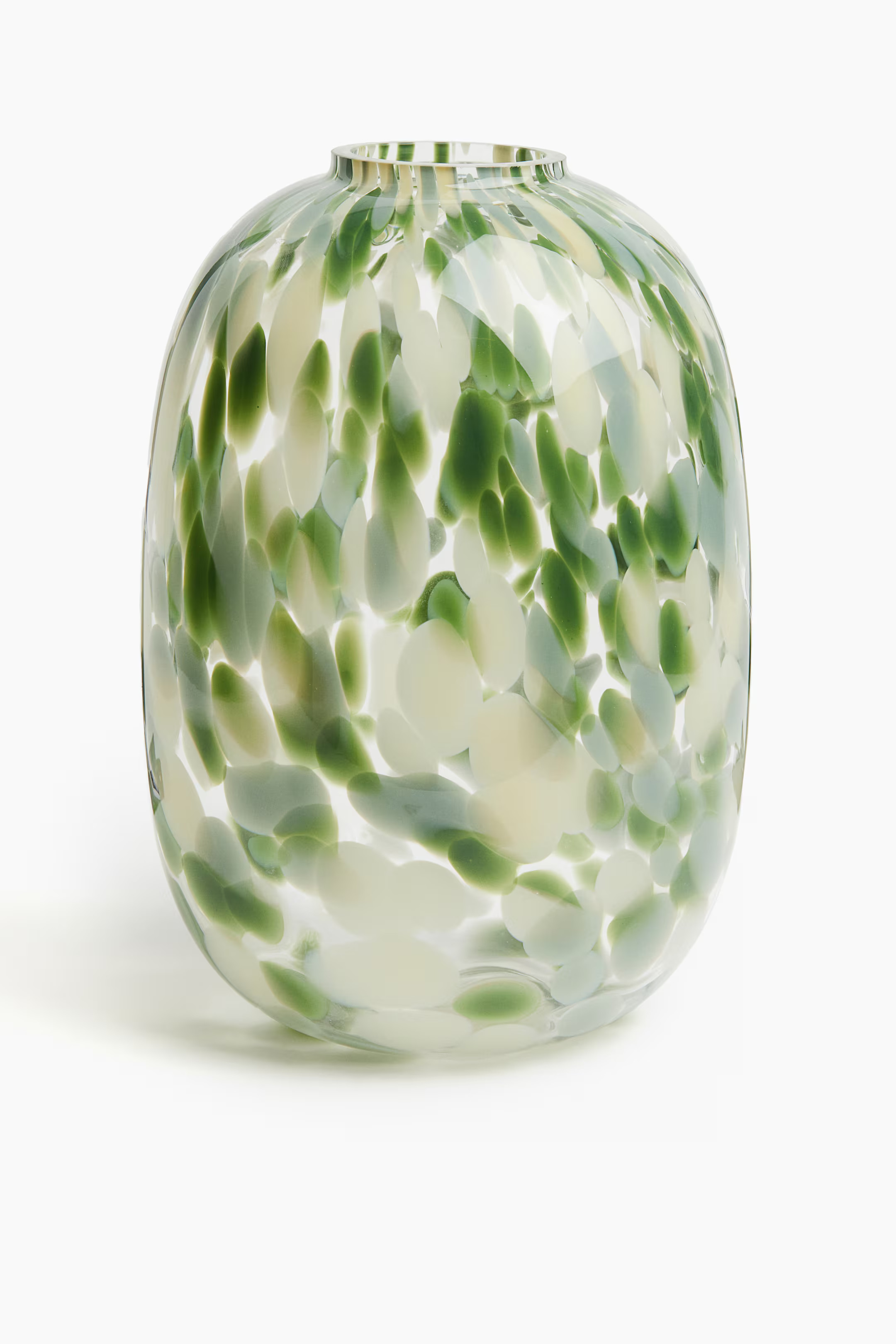 Large Patterned Glass Vase - Clear glass/green - Home All | H&M US | H&M (US + CA)