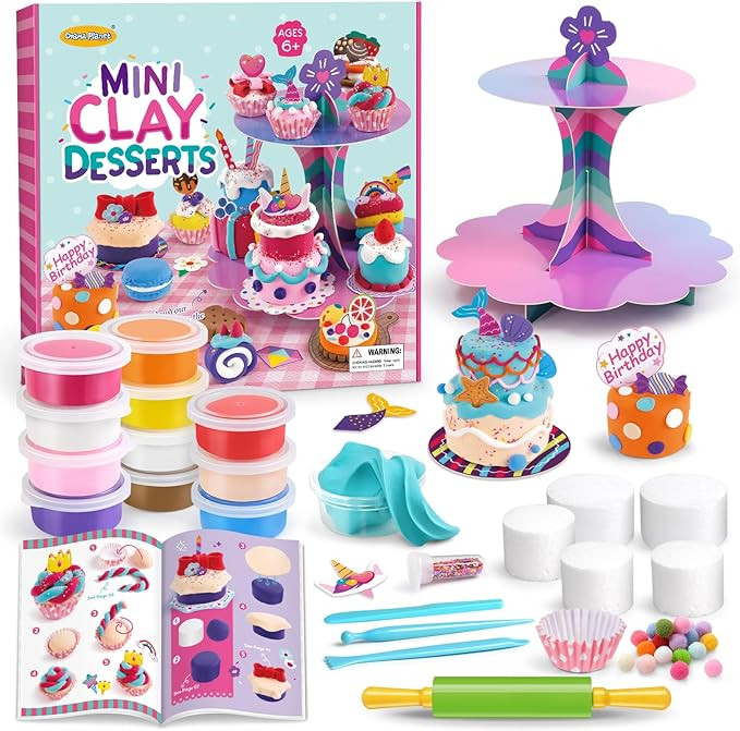 Craft Kits for Kids, Make Your Own Mini Desserts with Air Dry Clay, Create & Display Clay Creatio... | Amazon (US)