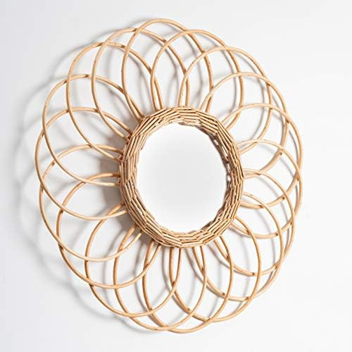 BNKEN Rattan Wall Mirror Decorative Round Mirrors Boho Wall Decor 19.67" Natural Handmade for Liv... | Amazon (US)